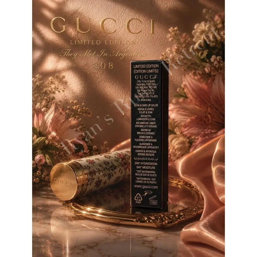 Gucci Rouge de Beauté Brillant 208 They Met In Argentina Limited Ed. Lipstick